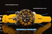 Gaga Milano Chrono 48 Miyota OS20 Quartz PVD Bezel with Black Dial and Yellow Numeral Markers