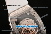 Richard Mille RM007 Miyota 6T51 Automatic Steel Case with Diamonds Dial and White Rubber Strap