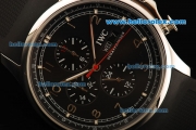 IWC Portuguese Yacht Club Automatic Movement Steel Case with Black Dial and Black Rubber Strap