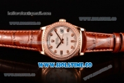 Rolex Day-Date Asia Automatic Rose Gold Case with Diamonds Markers White Dial - Diamonds Bezel (BP)