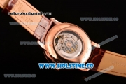 Blancpain Le Brassus Tourbillon Swiss ETA 2824 Automatic Rose Gold Case with Beige Dial and Brown Leather Strap