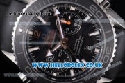 Omega Seamaster Planet Ocean 600M Co-Axial Chronograph Clone Omega 9300 Automatic Steel Case with Black Dial Stick Markers and Black Rubber Strap (EF)