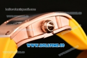 Richard Mille RM007 Miyoa 6T51 Automatic Rose Gold Case with Diamonds Dial and Yellow Rubber Strap