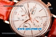 IWC Portofino Chrono Swiss Valjoux 7750 Automatic Rose Gold Case with White Dial and Rose Gold Stick Markers