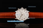 IWC Portuguese Chronograph Quartz Movement Steel Case with White Dial and Brown Leather Strap