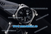 Bell&Ross BR 03-92 Miyota 9015 Automatic Steel Case with Black Dial White Arabic Numeral Markers and Black Rubber Strap