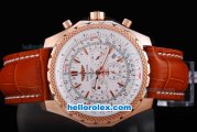 Breitling for Bentley Motors Working Chronograph Quartz Movement Rose Gold Case with White Dial