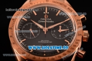 Omega Speedmaster '57 Co-Axial Chronograph Clone Omega 9301 Automatic Rose Gold Case/Bracelet with Stick Markers and Black Dial (EF)