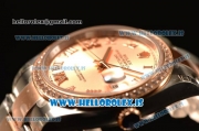 Rolex Datejust Rose Gold Dial With Diamond Bezel Two Tone Rolex3255