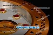 Rolex Daytona Swiss Quartz Yellow Gold Case with White Dial Red Diamonds Markers - Wall Clock