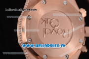 Audemars Piguet Royal Oak Chronograph Swiss Valjoux 7750 Automatic Rose Gold/Diamonds Case with Diamonds Bezel Diamonds Dial and Stick Markers (EF)