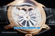 Audemars Piguet Millenary Miyota 9015 Automatic Rose Gold Case White Dial With Roman Numeral Markers Black Leather Strap