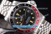 Rolex GMT-Master Vintage Asia 2813 Automatic Stainless Steel Case/Bracelet with Black Dial and Dot Markers