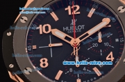 Hublot Big Bang Chrono Swiss Valjoux 7750-DD Automatic Rose Gold Case with PVD/Rose Gold Strap Black Dial