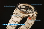 Rolex Daytona Vintage Chronograph Swiss Valjoux 7750 Steel Case/Strap with Black Dial and Stick Markers