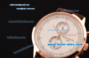 Patek Philippe Grand Complication Chronograph Miyota OS20 Quartz Rose Gold Case with Gray Dial and Stick Markers