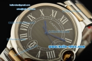 Cartier Ballon Bleu De Swiss ETA 2836 Automatic Steel Case/Bezel Two Tone Strap Black Dial Roman Markers