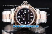 Rolex Yacht-Master 40 Clone Rolex 3135 Automatic Two Tone Case/Bracelet with Black Dial and Dot Markers (BP)