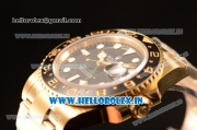 Rolex GMT-Master II Clone Rolex 3135 Automatic Yellow Gold Case With Ceramic Bezel Black Dial 116718 BK (BP)