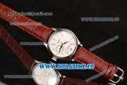 Rolex Cellini Date Asia Automatic Steel Case with Brown Leather Strap White Dial and Silver Stick Markers (New)