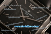 Vacheron Constantin Historiques Toledo Miyota Quartz Steel Case with Stick Markers and Black Dial