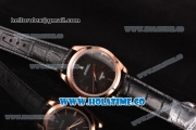 Omega De Ville Trésor Master Co-Axial Swiss ETA 2824 Automatic Rose Gold Case with Black Leather Strap and Black Dial