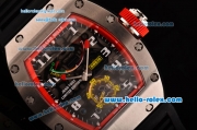 Richard Mille RM036 ST28-UP Automatic Steel Case with Black Rubber Strap Skeleton Dial and Arabic Numeral Markers- 7750 Coating