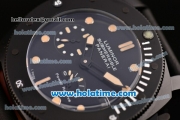 Panerai PAM00507 Luminor Submersible 1950 3 Days Power Reserve Asia ST25 Automatic PVD Case with Black Leather Strap and Black Dial