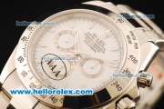 Rolex Daytona II Chronograph Swiss Valjoux 7750 Automatic Movement Full Steel with White Dial and White Markers