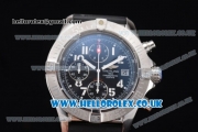 Breitling Avenger Seawolf Chrono Miyota OS10 Quartz Steel Case with Black Dial Black Subdials and Arabic Number Markers