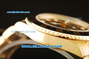 Rolex GMT-Master II Oyster Perpetual Automatic Full Gold with Black Dial and White Round Bearl Marking-Small Calendar