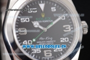 Rolex Oyster Perpetual Air-King Clone Rolex 3131 Automatic Stainless Steel Case/Bracelet with Black Dial and Arabic Numeral Markers (JF)