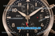 IWC Pilot's Watches Spitfire Chronograph Swiss Valjoux 7750 Automatic Full Stel with Black Dial and White Arabic Numeral Markers (BP)