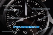 IWC Big Pilot Clone IWC 51111 Automatic PVD Case with Black Dial and Black Leather Strap Arabic Numeral Markers White Hands