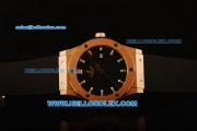 Hublot Classic Fusion Swiss ETA 2824 Automatic Rose Gold Case with Black Dial and Black Rubber Strap - 1:1 Original