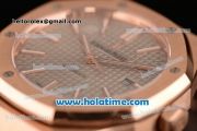 Audemars Piguet Royal Oak Swiss ETA 2824 Automatic Full Rose Gold with Sitck Markers and Gray Dial - 1:1 Original