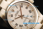 Rolex Oyster Perpetual Automatic Movement Full Steel with ETA Coating Case with White Dial