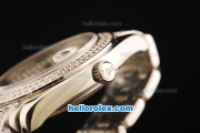 Rolex Day-Date Swiss ETA 2836 Automatic Movement Diamond Dial with Diamond Bezel and Diamond Strap