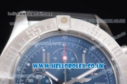 Breitling Avenger Seawolf Chrono Miyota OS10 Quartz Steel Case with Blue Dial Black Rubber Strap and Arabic Number Markers