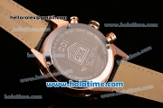 Tag Heuer Carrera Mikrotourbillons Chrono Swiss Quartz Rose Gold Case with Black Leather Bracelet and Black Dial