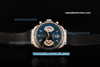Tag Heuer Carrera Calibre 17 Swiss Valjoux 7750 Automatic Movement Steel Case with Black Dial and Black Rubber Strap