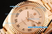 Rolex Day-Date II Rolex 3156 Automatic Movement Full Rose Gold with Rose Gold Dial and Black Roman Numerals