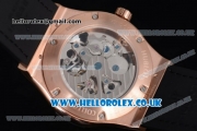 Hublot Classic Fusion Skeleton Asia Automatic Rose Gold Case with Skeleton Dial and Black Leather Strap