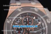 Audemars Piguet Royal Oak Offshore Chronograph Michael Schumacher Clone AP Calibre 3126 Automatic Rose Gold Case with Black Dial and Grey Rubber Strap (J12)