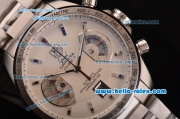 Tag Heuer Grand Carrera Calibre 17 Chrono Swiss Valjoux 7750-SHG Automatic Steel Case with Steel Strap White Dial
