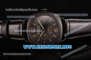 Panerai PAM 384 Radiomir Black Seal Clone P.3000 Manual Winding Real Ceramic Case with Black Dial Leather Strap and Stick/Arabic Numeral Markers (KW)