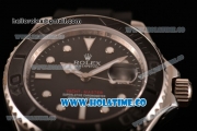 Rolex Yachtmaster 40 Swiss ETA 2836 Automatic Steel Case with Black Dial White Markers and Black Rubber Strap