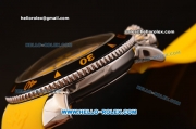 Gaga Milano Chrono 48 Miyota OS20 Quartz PVD Bezel with Black Dial and Yellow Numeral Markers