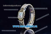 Cartier Santos 100 Japanese Miyota Quartz Yellow Gold Case with White Dial Roman Numberal Markers and Yellow Gold Bracelet