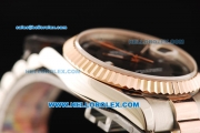 Rolex Datejust Automatic Movement Steel Case with Rose Gold Bezel and Two Tone Strap